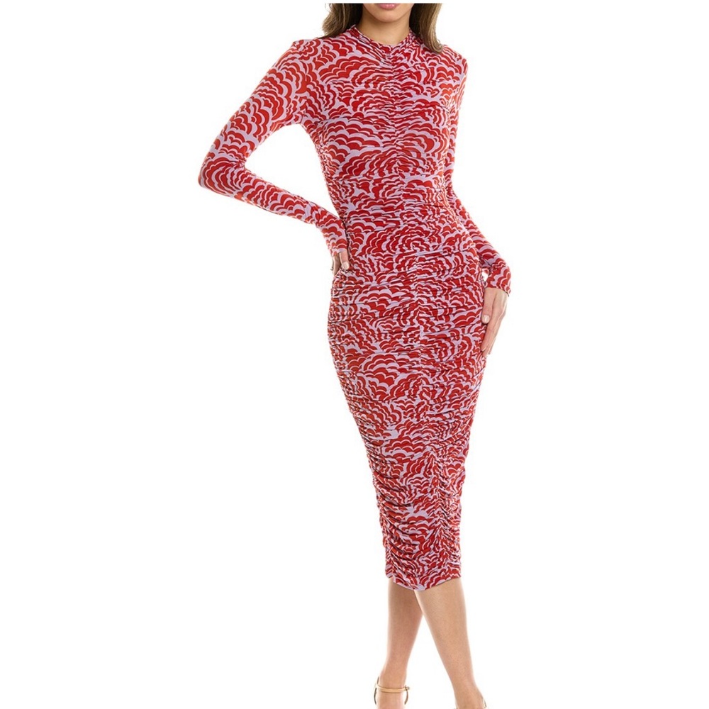 Ansel Midi Dress in lilac and pink purple NWT